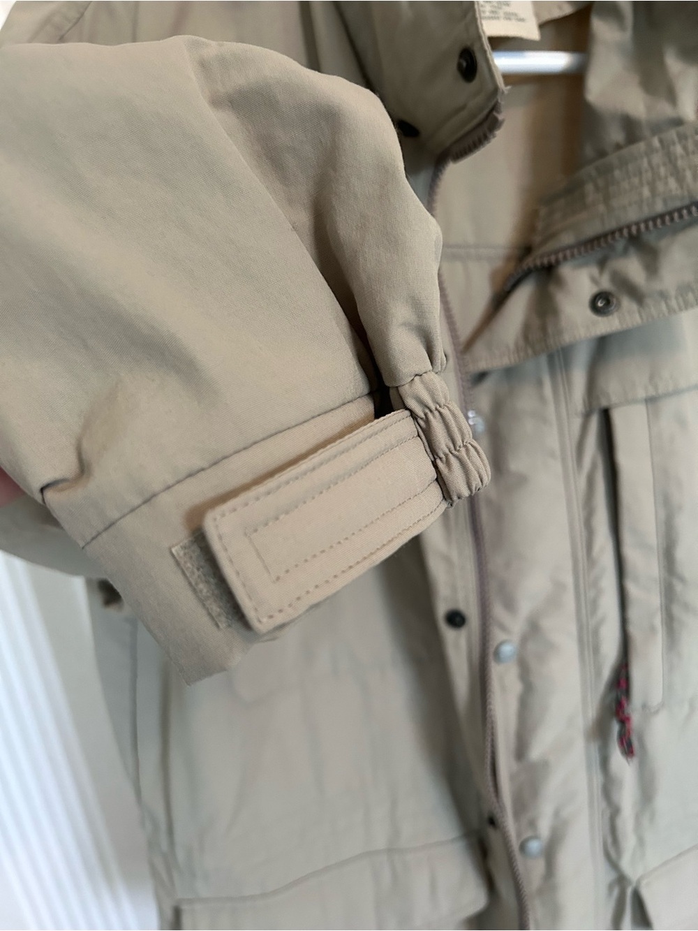 LL Bean Outdoors Field Jacket Mens Khaki Nylon Full Zip Multi Pocket Size Medium - Picture 10 of 10